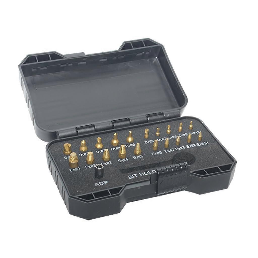 22Pieces Damaged Screw Extractor Drill Bit Set Stripped Screw Extractor Kit for Broken Bolt Extractor All-Purpose
