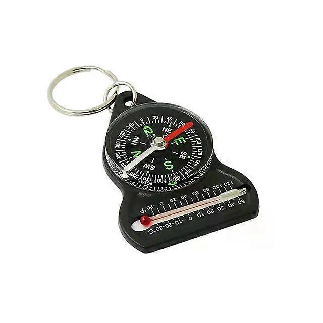 1PC 3 in 1 Navigation Tool Thermometer Multifunction Camping Pointing Guide Waterproof Temperature Gauge Keychain Watch