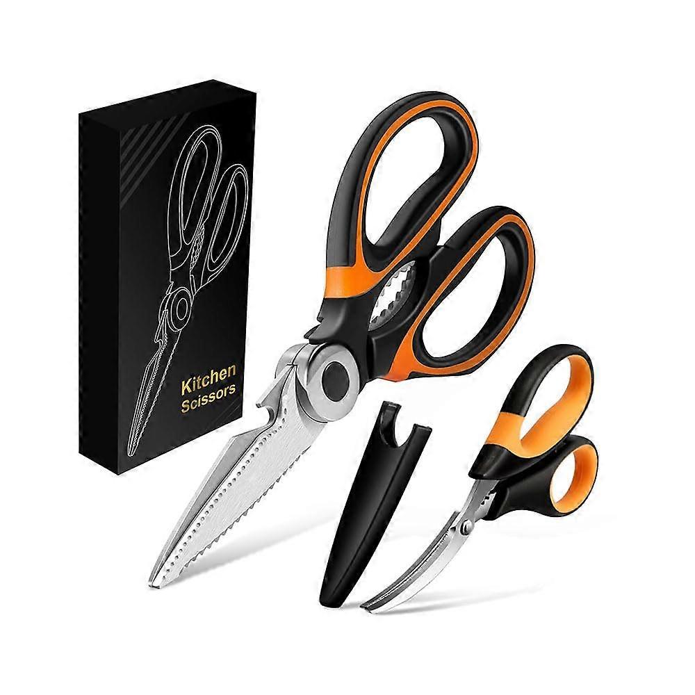 Kitchen Scissors - 2 Chopping Board Scissors with Locking Device, Stainless Steel Knife