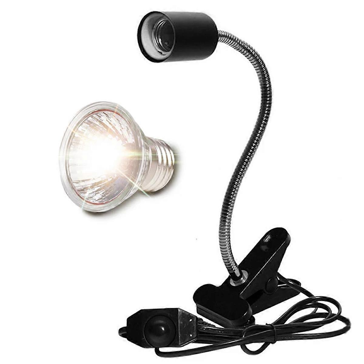 Reptile UVA UVB Lamp with Clip-on Holder, Turtle and Lizard Basking Lamp