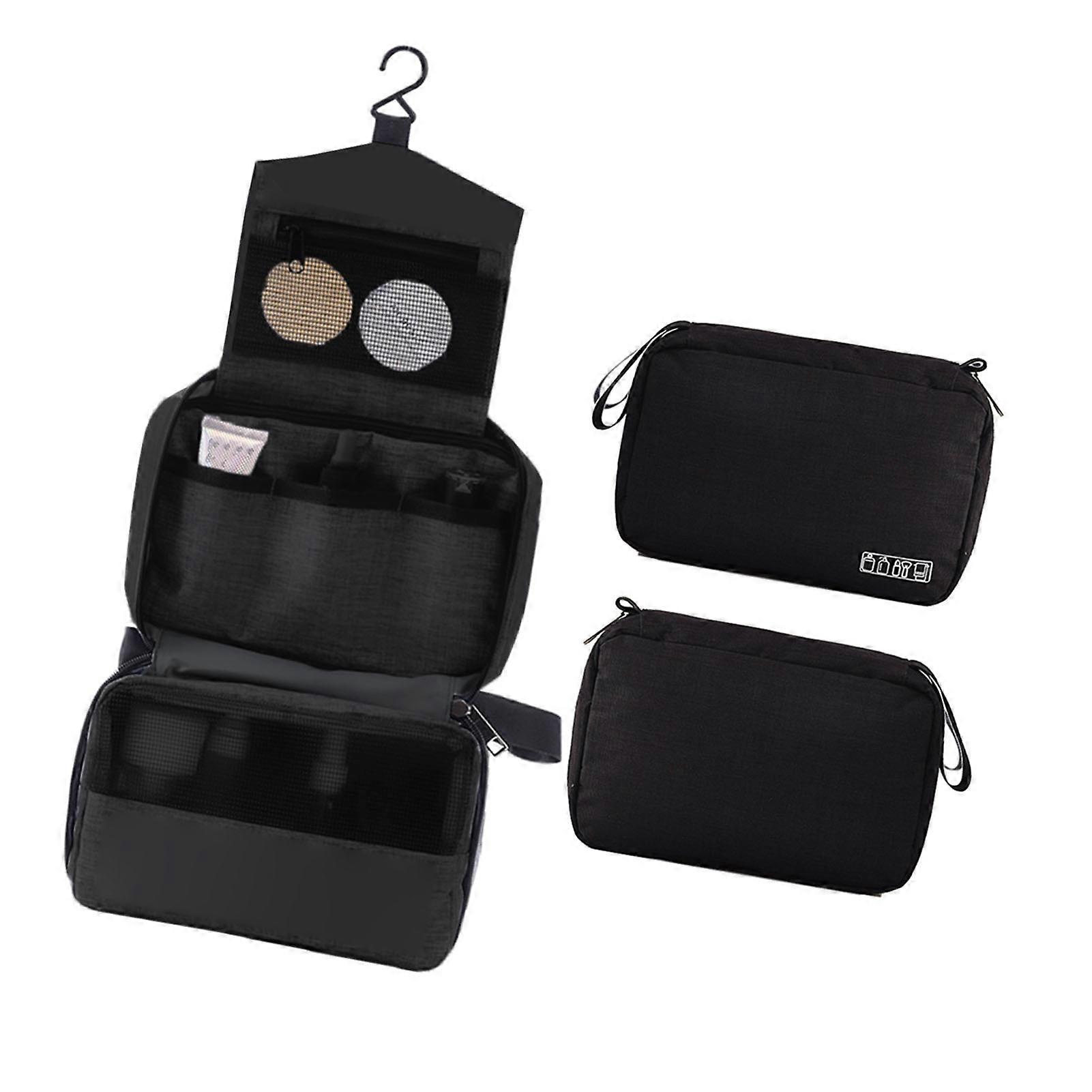ハンギングフック付きポータブルトイレタリーバッグトイレタリー用トラベルバッグ耐水性化粧品バッグトラベルメイクアップオーガナイザー大容量トイレタリーオルガニ