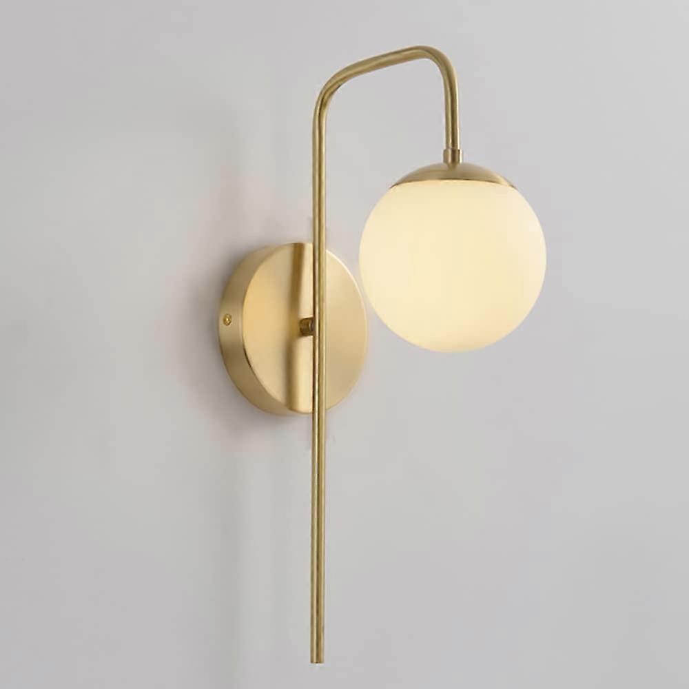 MidCentury Wall Sconce Lighting Modern Brass Wall lamp Gooseneck Arm Wall Light Fixture with Glass Globe Shade