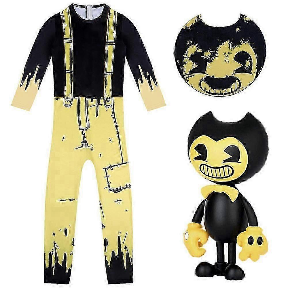 Kid Bendy et la machine à encre Costume Cosplay Jumpsuit Masque Prop