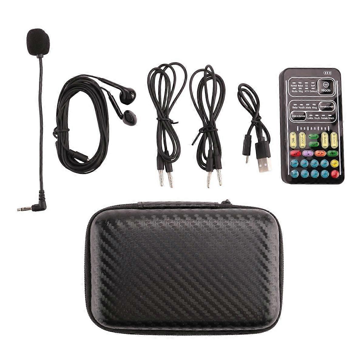 Röstväxlare Handhållen mikrofon Röstväxlare med ljud Multifunktionell effektmaskin för telefon//Switch (i9)