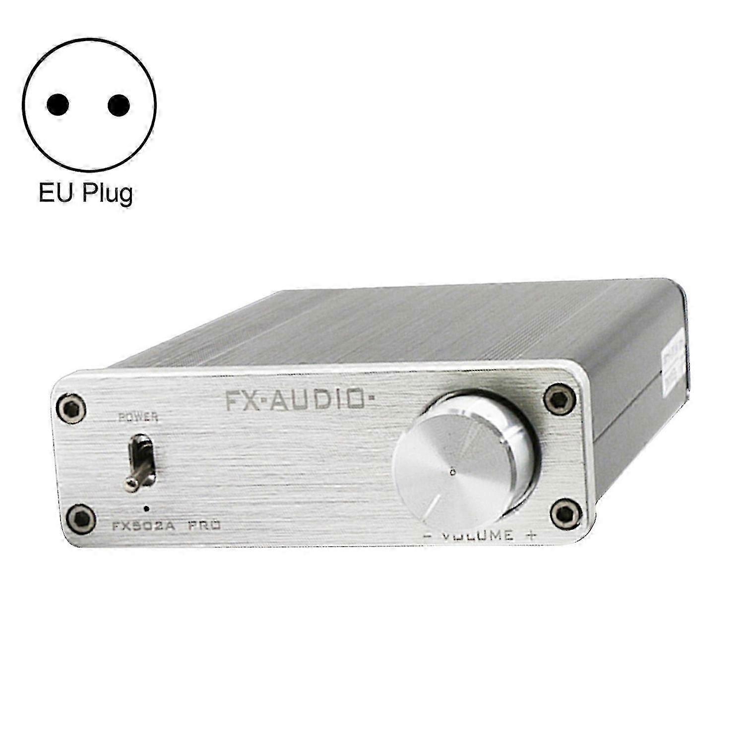 EU Plug Silver FX-AUDIO 502APRO Audio Amplifier Practical TPA3116D2 Chip DC24V/4A HiFi Digital AUX Power Amplifier