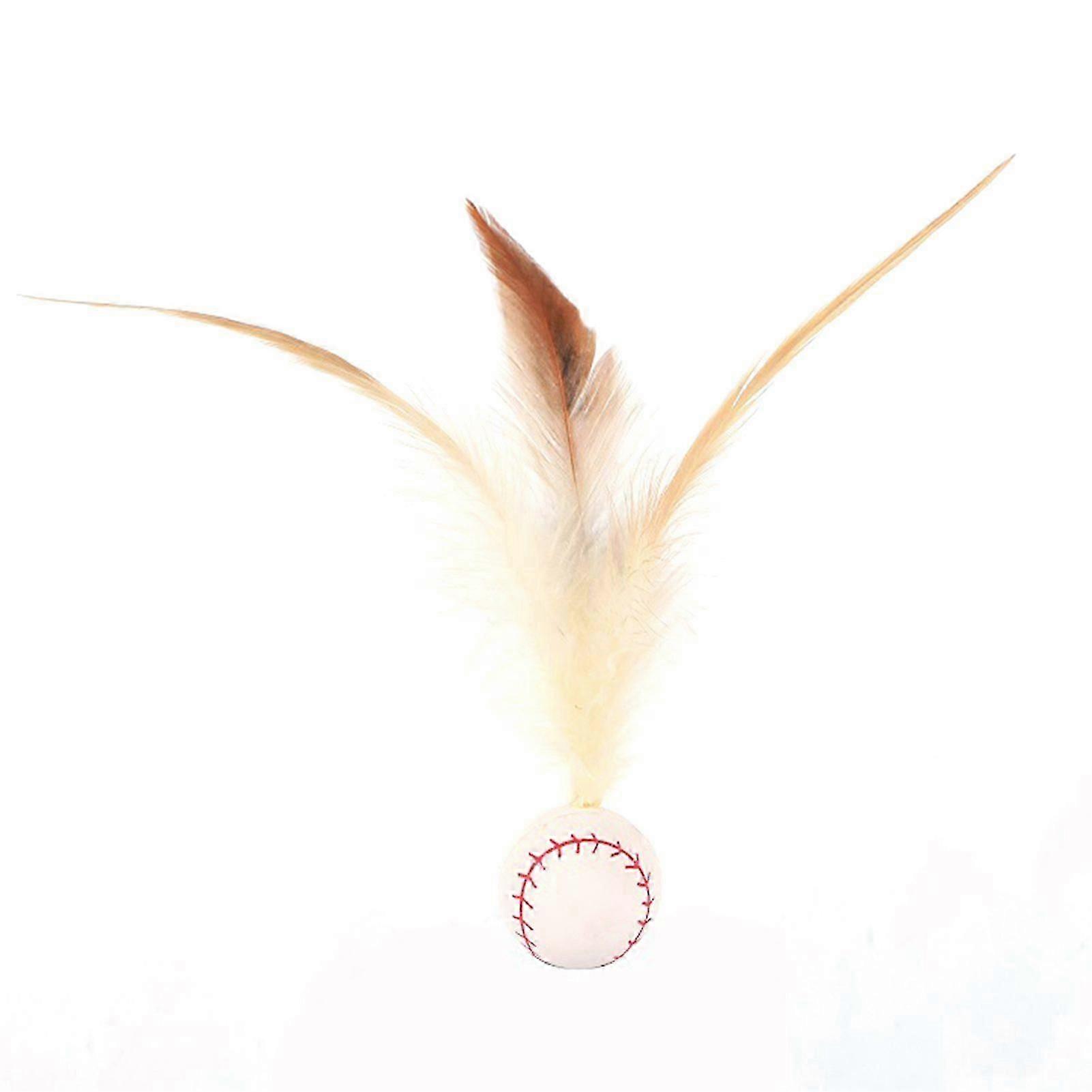 3pcs Interactive Feather-Ball Toy Set for Cat Bouncy Balls for Indoor Cat High Rebound Pet Flutter Balls