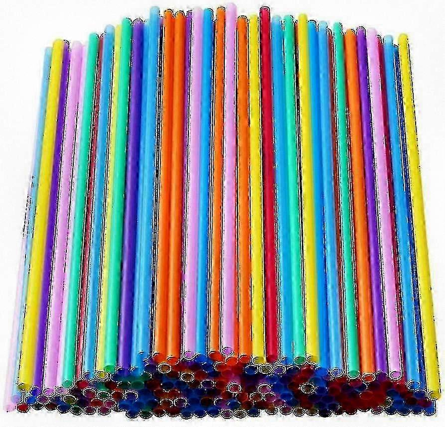 500 Colorful Reusable Plastic Drinking Straws for Parties Bulk Pack