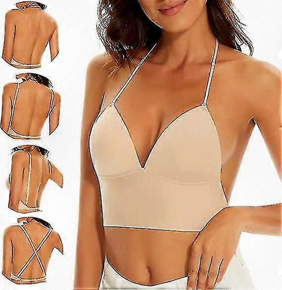 Seamless Wire-Free Low Back Bralette for Women - Comfortable Backless Bra for Everyday Wear