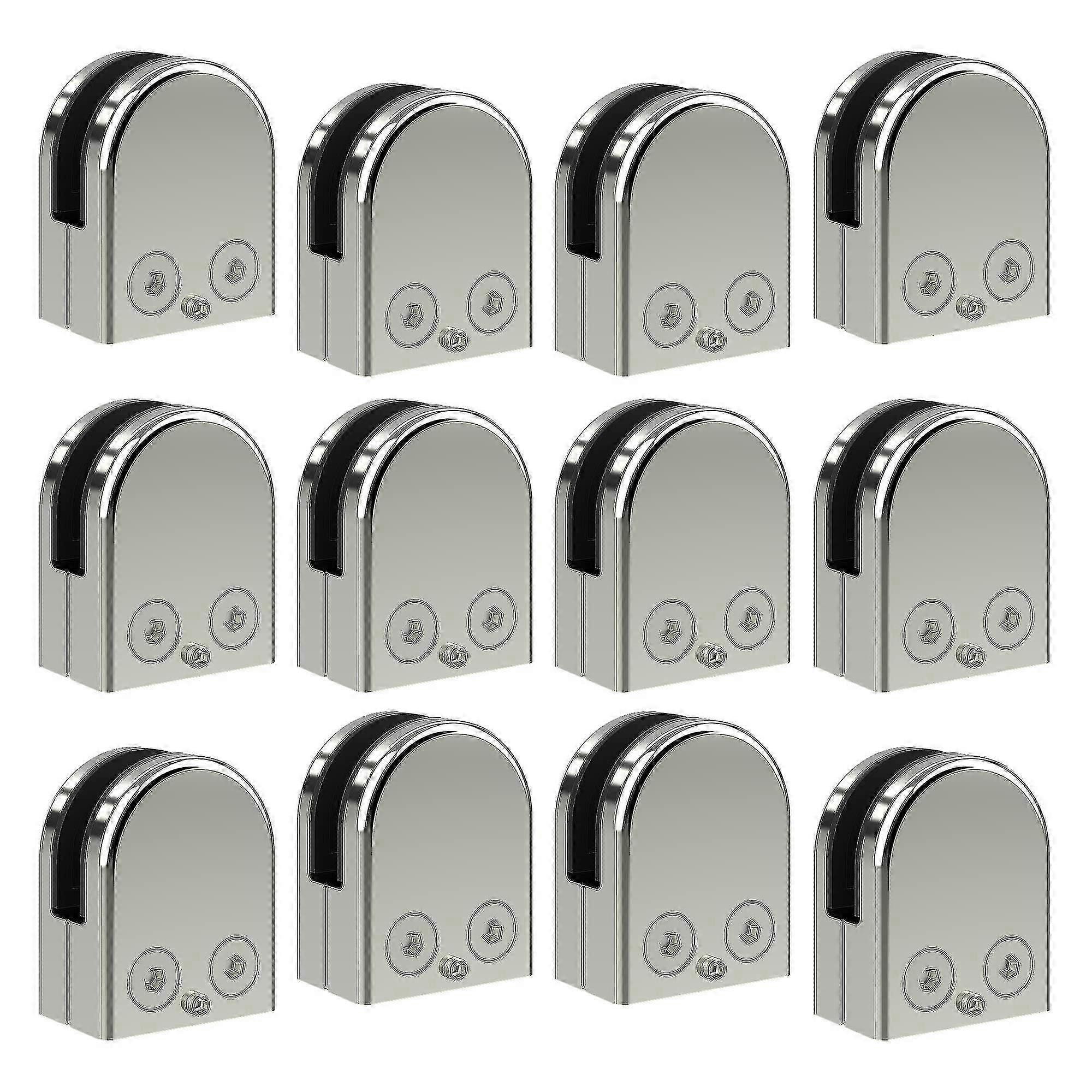 6-8 مم 8-10 مم 10 مم -12 مم حزمة من المشابك الزجاجية 4/12 ، 304 مشابك درابزين زجاجية من الفولاذ المقاوم للصدأ | حامل قوس مقاطع زجاجية لدرج درابزين النافذة