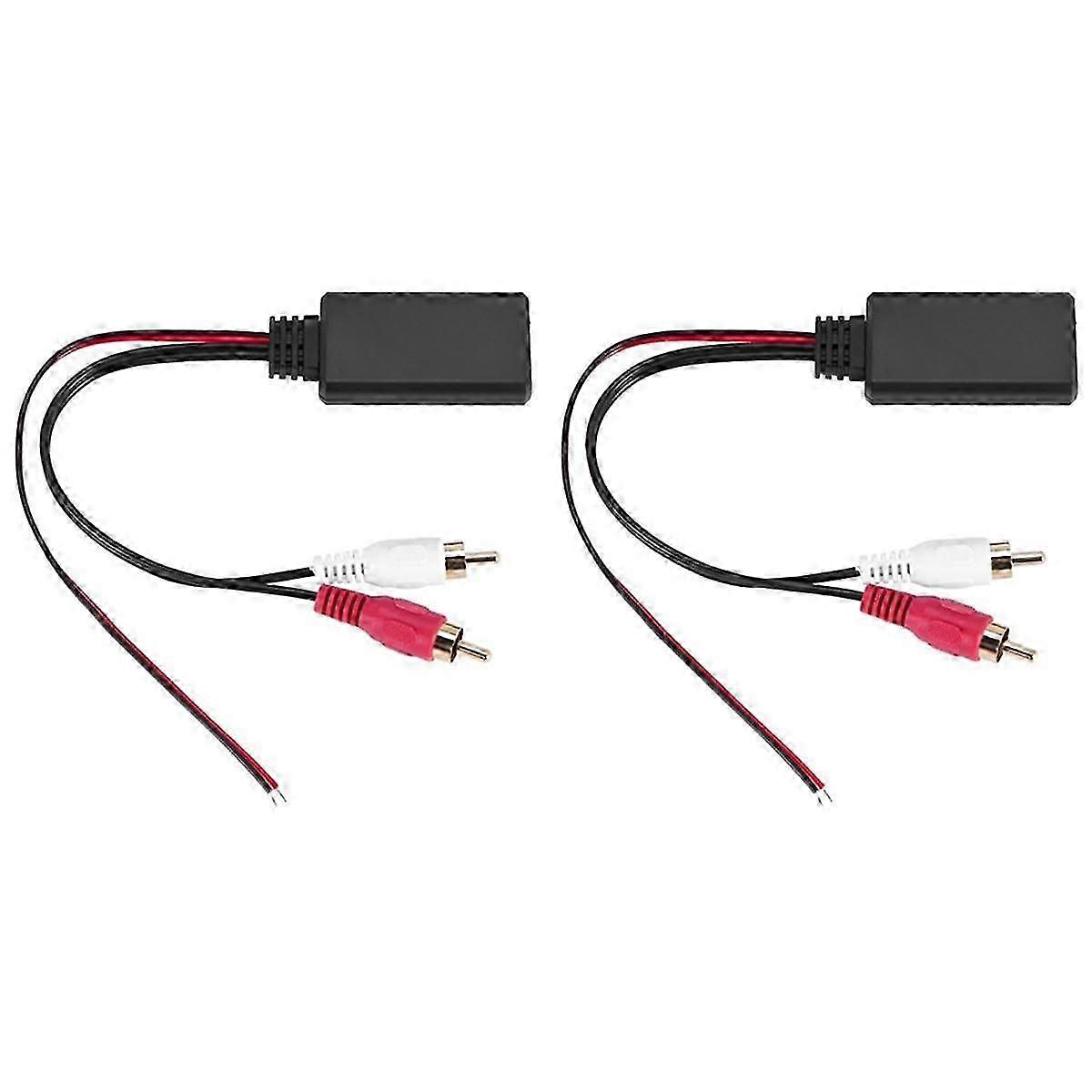 2Pcs Car Universal Wireless Bluetooth Module Music Adapter Aux Audio Cable