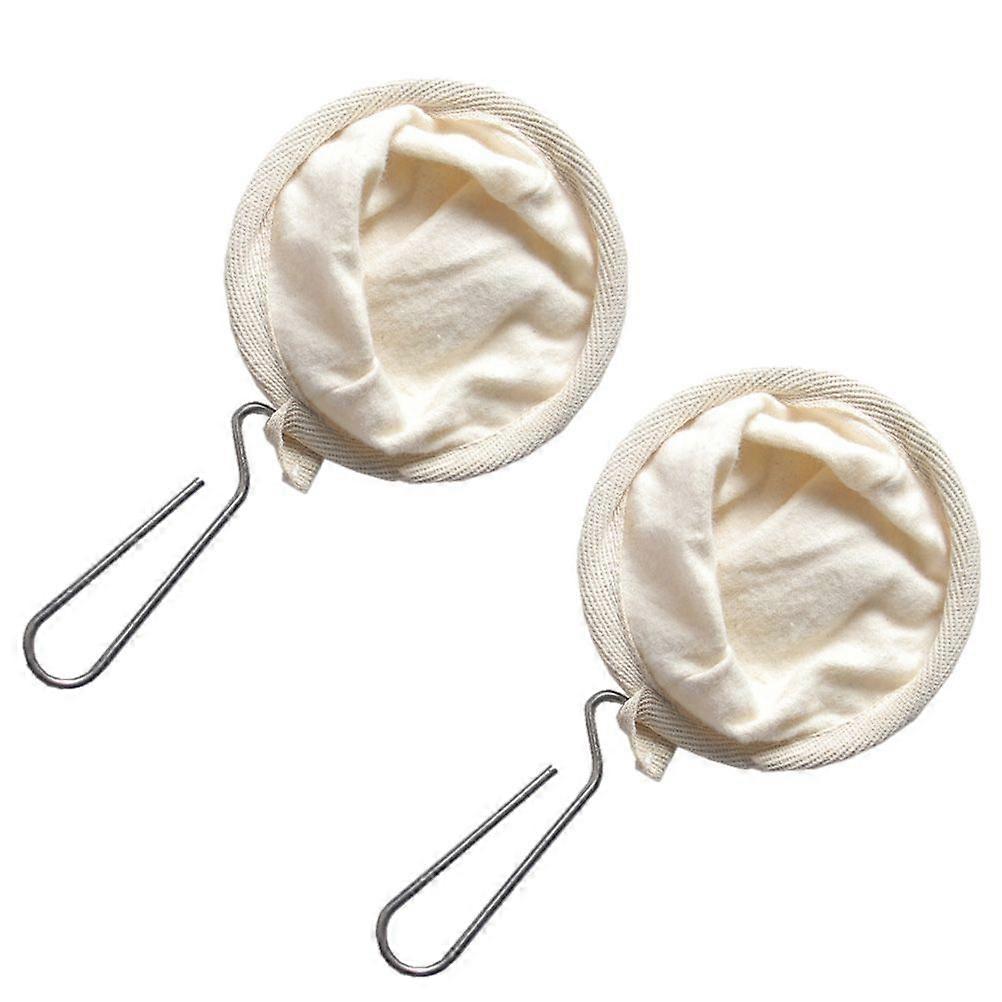 2pcsステンレス鋼フランネルコーヒーフィルターバッグストレーナーポーチ(アソートカラー)