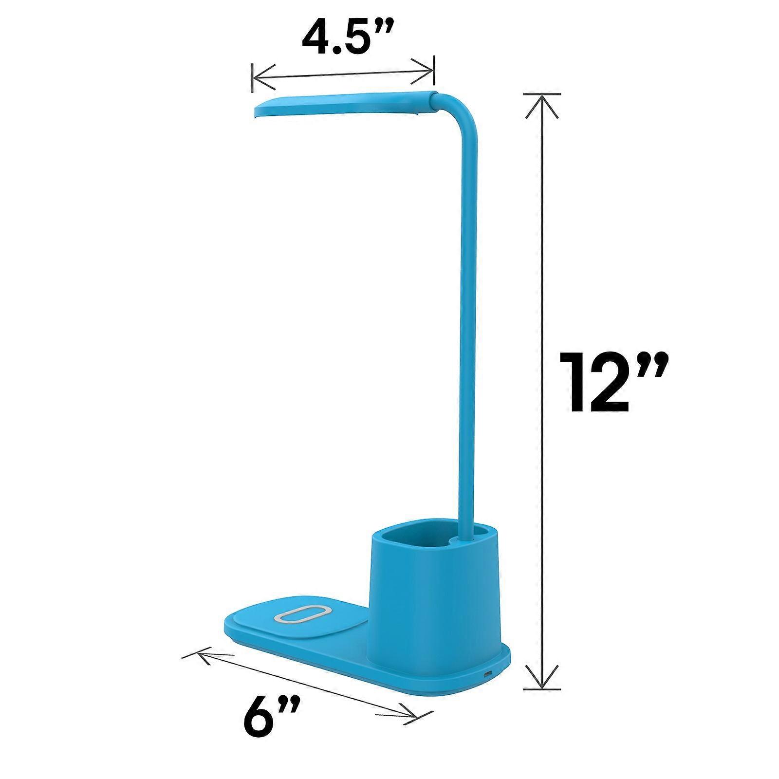 Lamp With Wireless Charging Pen Holder  Indicator LED Desk  With Wireless Charger & Organizer