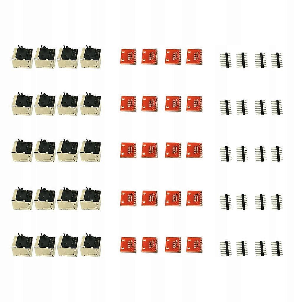 20pcs 8p Connectors And Board Adapter Set For Ethernet Jacks