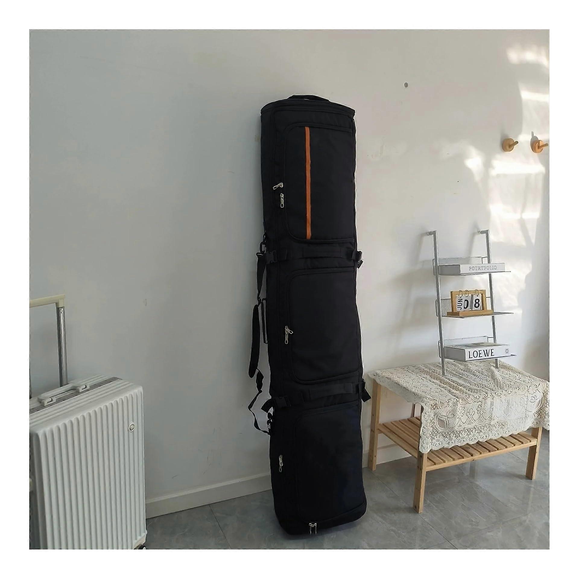 Skitasche Graffiti Ski Board Bag with Wheels, Double Shoulder Strap, Black and Orange, Durable Snowboard Carrier