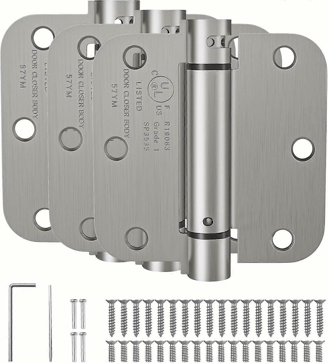 2025 Latest Model  Self Closing Door Hinges 3.5 Inch Spring Loaded Hinges