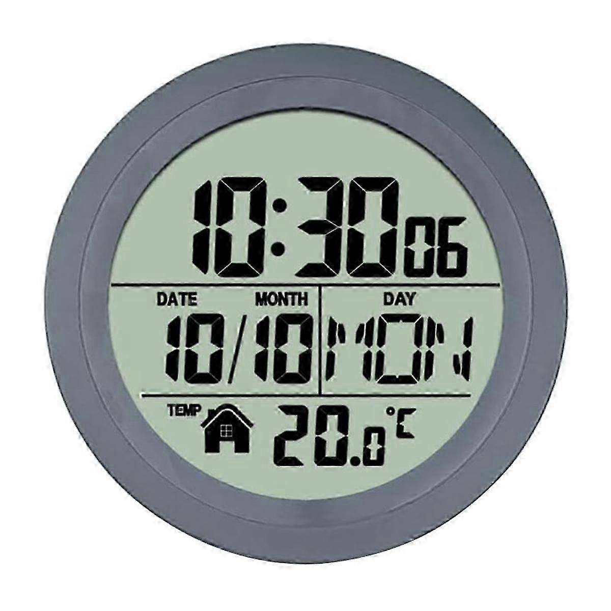 No Punching Suction Cup Clock Home Waterproof Bathroom Kitchen Clock LCD Digital Display Clock Temp
