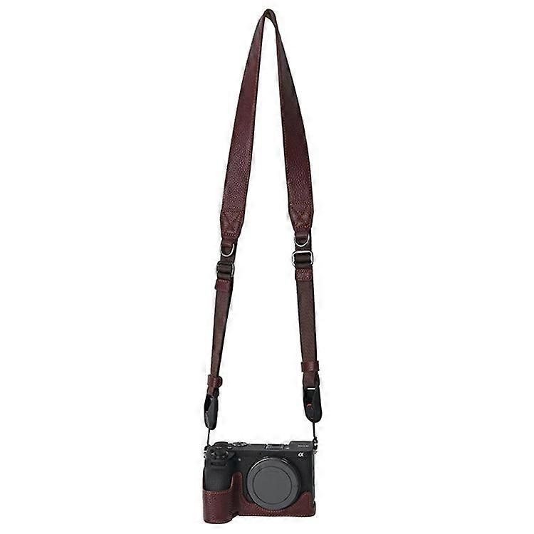 Compatible For Sony A6700 Camera Case Large Opening Genuine Cow Leather Protector with Shoulder Strap