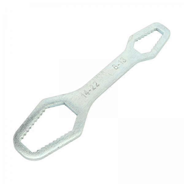 2x Multifunctional Double Ended Wrench Suitable for Bicycles and Home Use, Silver Finish