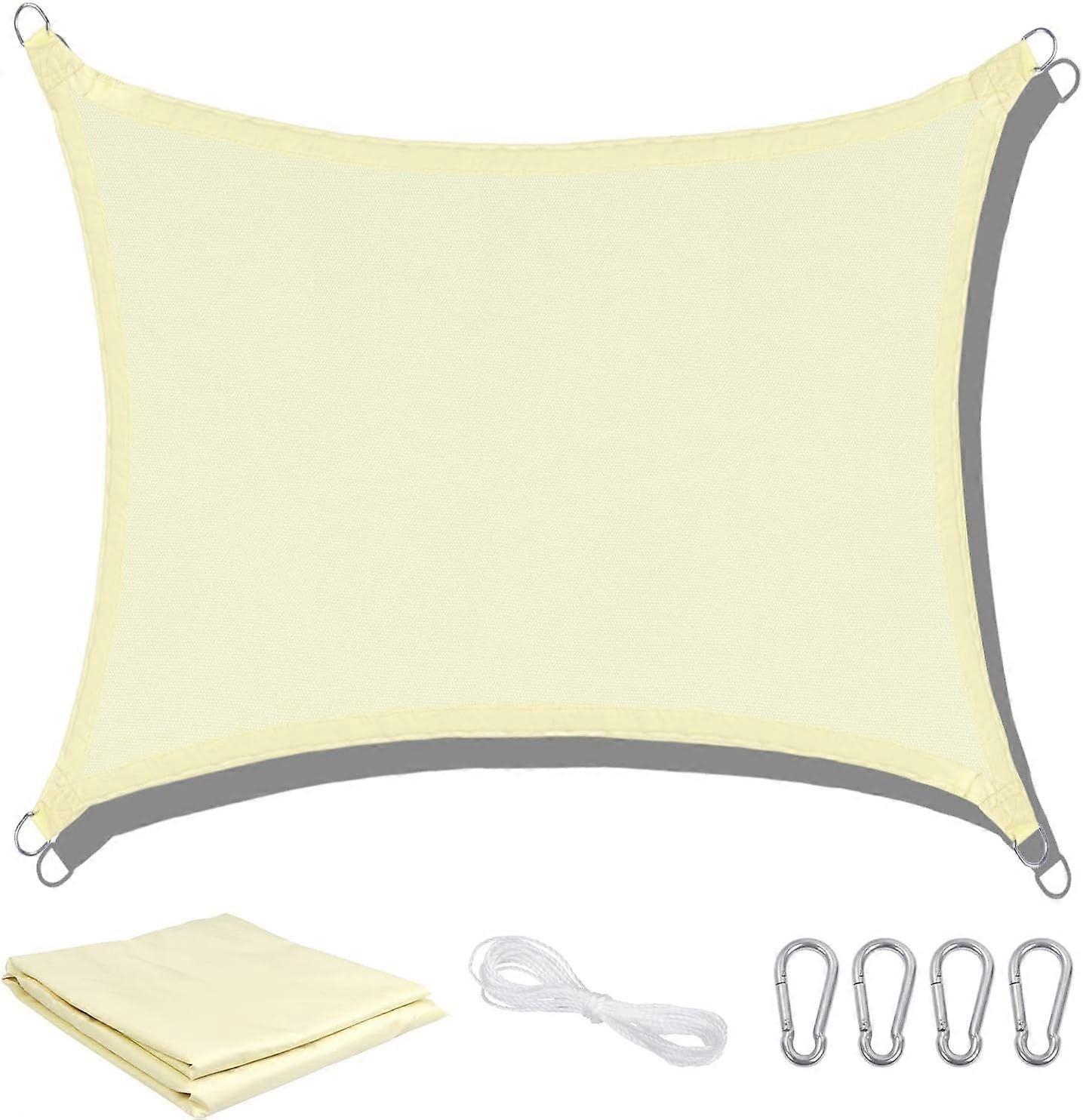 Voile d'ombrage 3m x 4m Impermable Rectangle Auvent Backyard Shade Cover Solaire Auvent Auvent avec Cordes 95 % UV Block Pergola Couvertures pour Extri