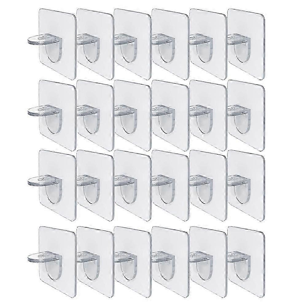 24PCS Punch Free Shelf Support Peg-Self Adhesive Shelves Clips for Kitchen Cabinet Closet Brackets C Edition 0610