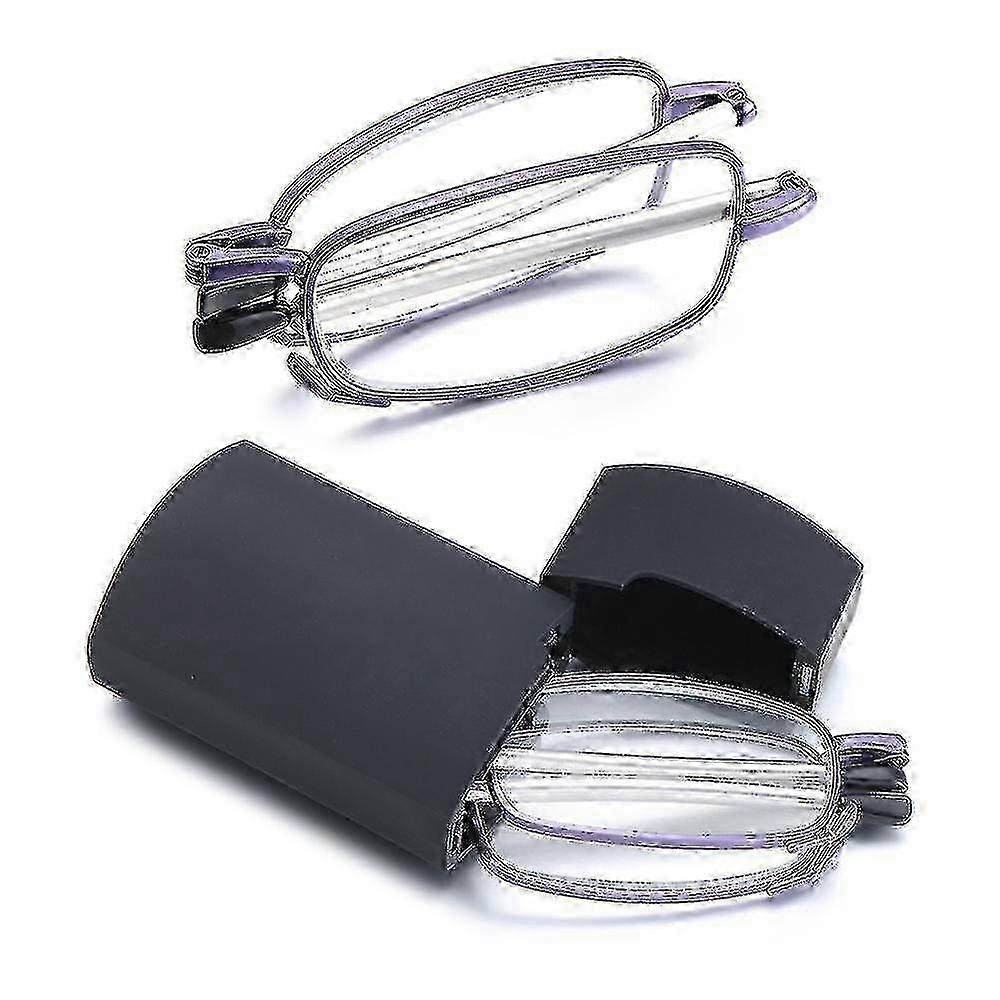 Unisex Foldable Reading Glasses with Case, Adjustable, +1.0-4.0, Purple (2.50)