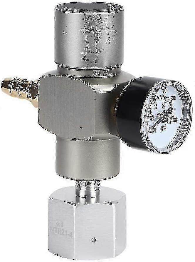 2-in-1 Mini CO2 Regulator with Pressure Gauge, 3/8in to TR21.4 Adapter for Soda Machines