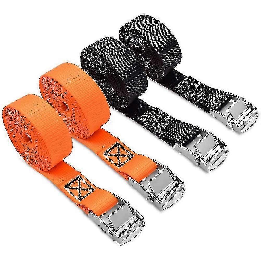 Lashing Straps Tie Down Straps With Alloy Cam Lock , For , Gear, Bikes & More (4 Pack)