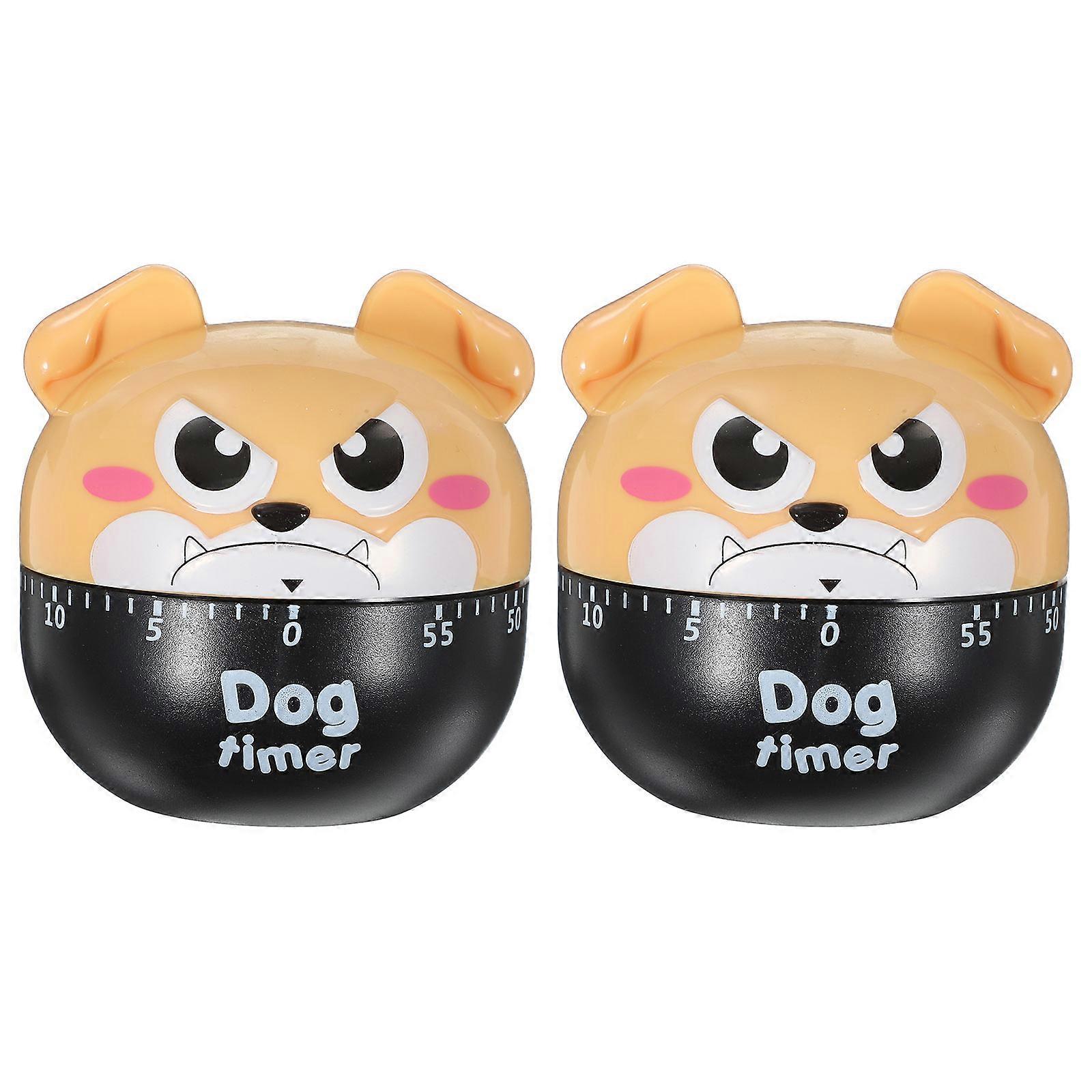Cooking Baking Timer Cartoon Shape Mechanical Structure Portable Kitchen Timer Reminder Multi 6X5CM Plastic 2Pack