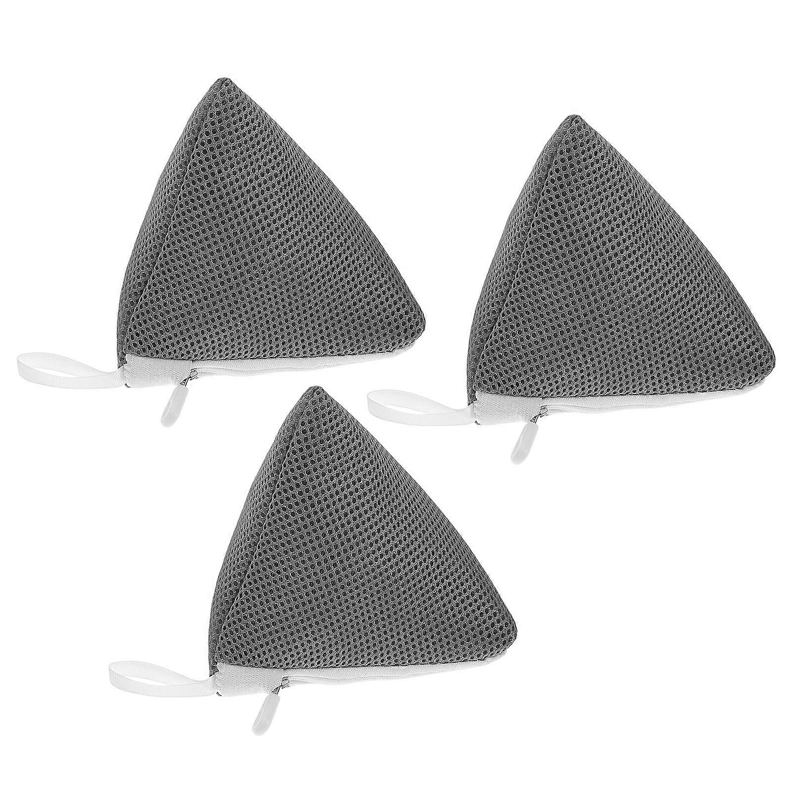Laundry Net Bag Mini Multi-Functional Laundry Bags Set Dark Grey Rectangular Machine Wash Protection 3Pcs