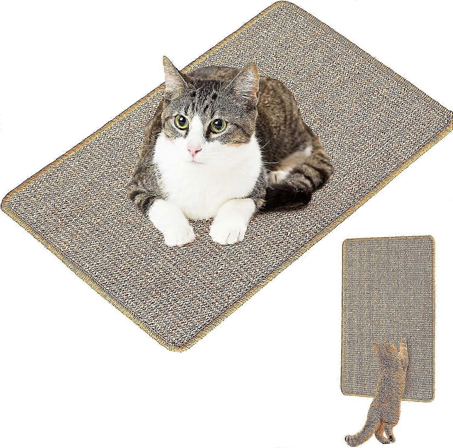 Cat Scratching Mat,Sisal Cat Mat,Anti-Slip and Vertical Cat Scratching Pad,for Wall and Corner,Protects Furniture,Light Brown