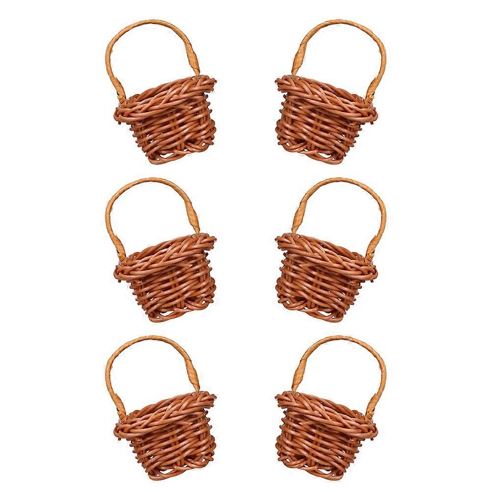 Flower Basket Small Garden Decor Plastic Material 6Pcs