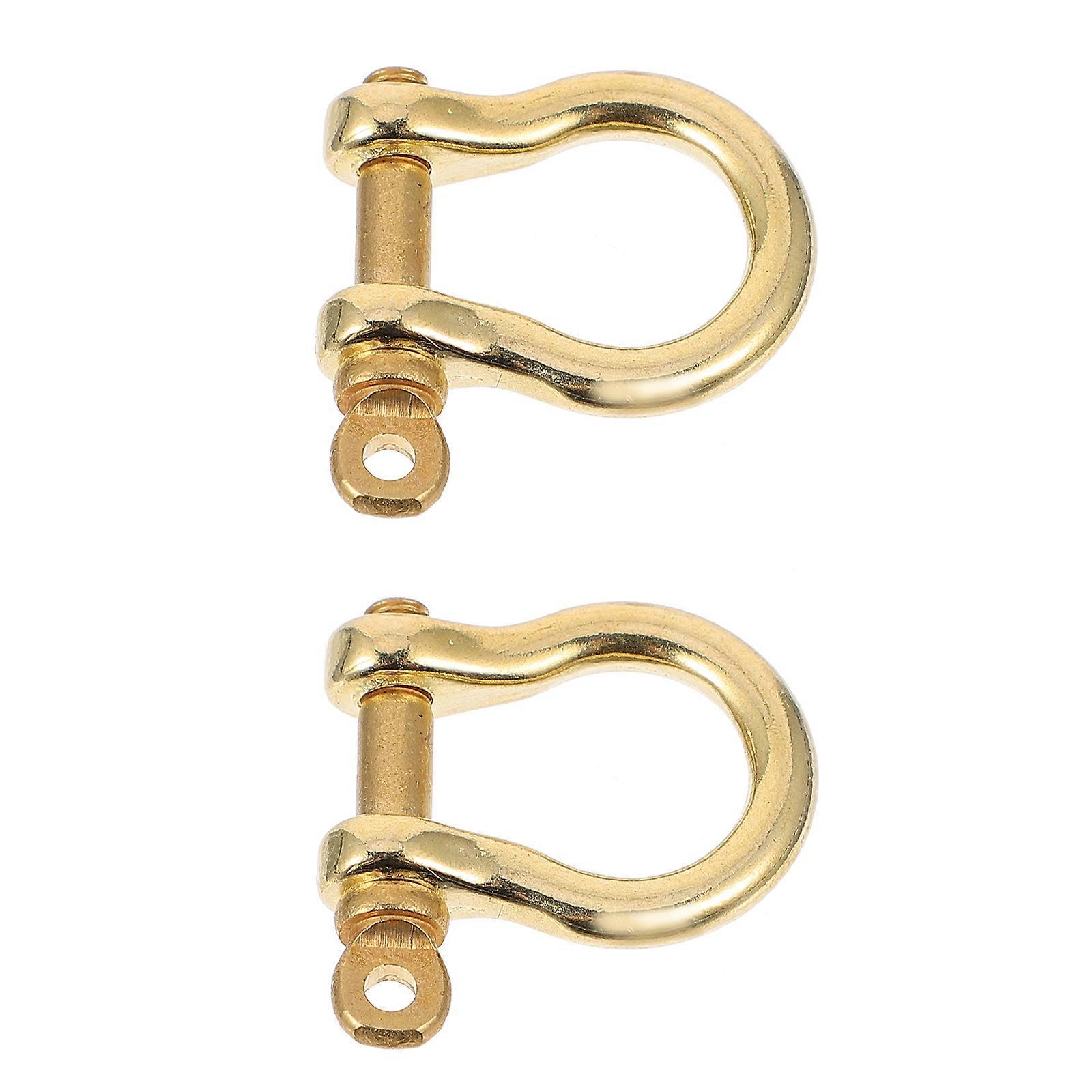Pure Copper Horseshoe D Rings with Screw Shackles Durable U Shaped Keyring Accessories for DIY Crafts, Backpack Straps, and Buckles Wear and