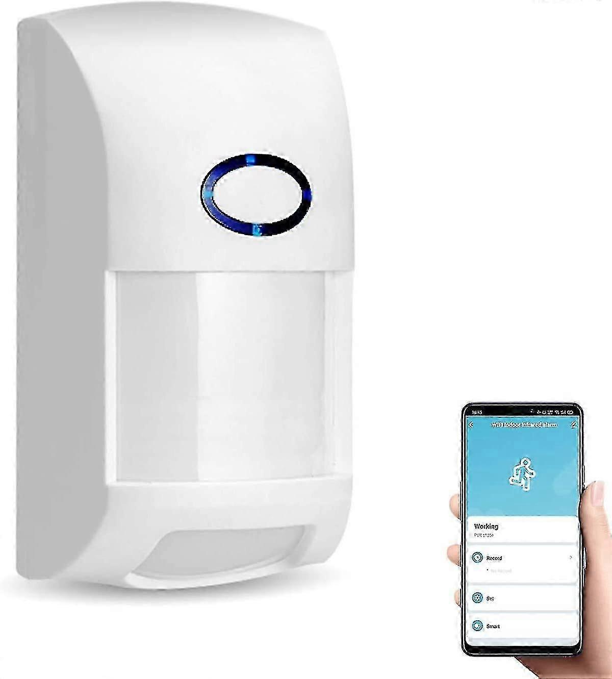 Sensore di movimento intelligente, allarme di sicurezza wireless Wifi, con notifica gratuita Tuya App Control Home Security Pir Motion Detector, compatibile con Alexa, Si