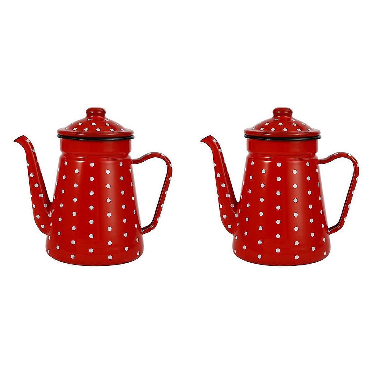 1.2L Enamel Coffee Pot Pour over Milk Water Jug Pitcher A