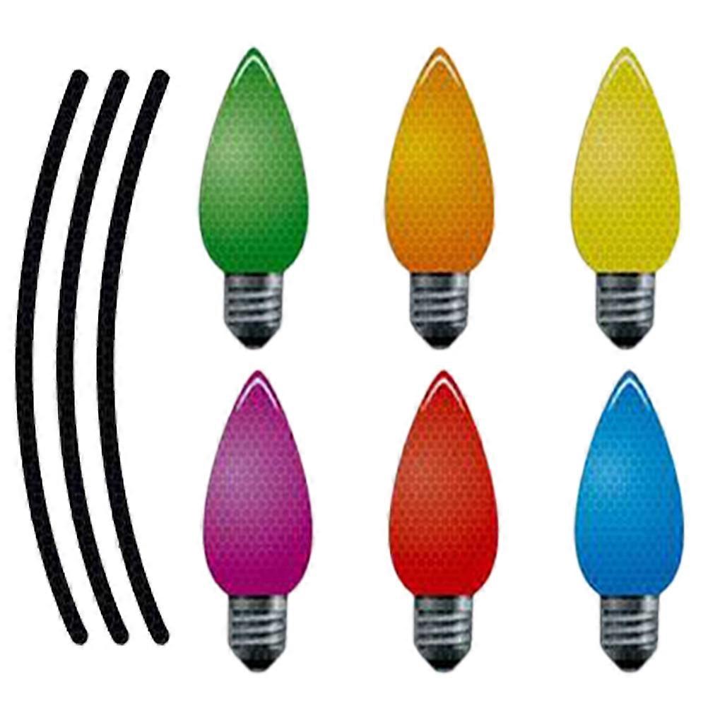 Car Decoration Sticker Bulb Magnetic Stickers 3D Design Assorted Color 10x3.6cm 9Pcs