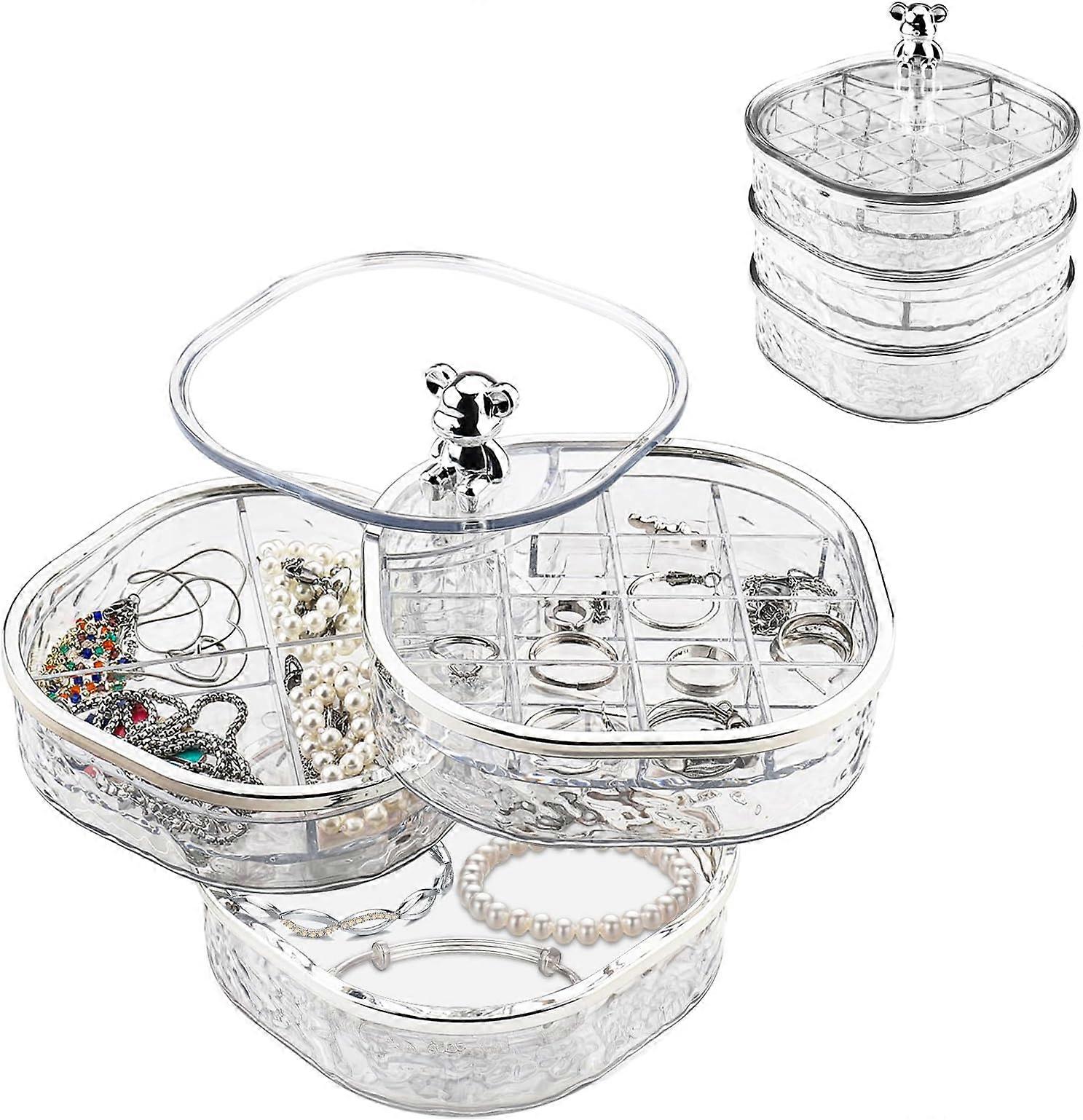 1pcs three-layer storage box, 360° rotating storage box