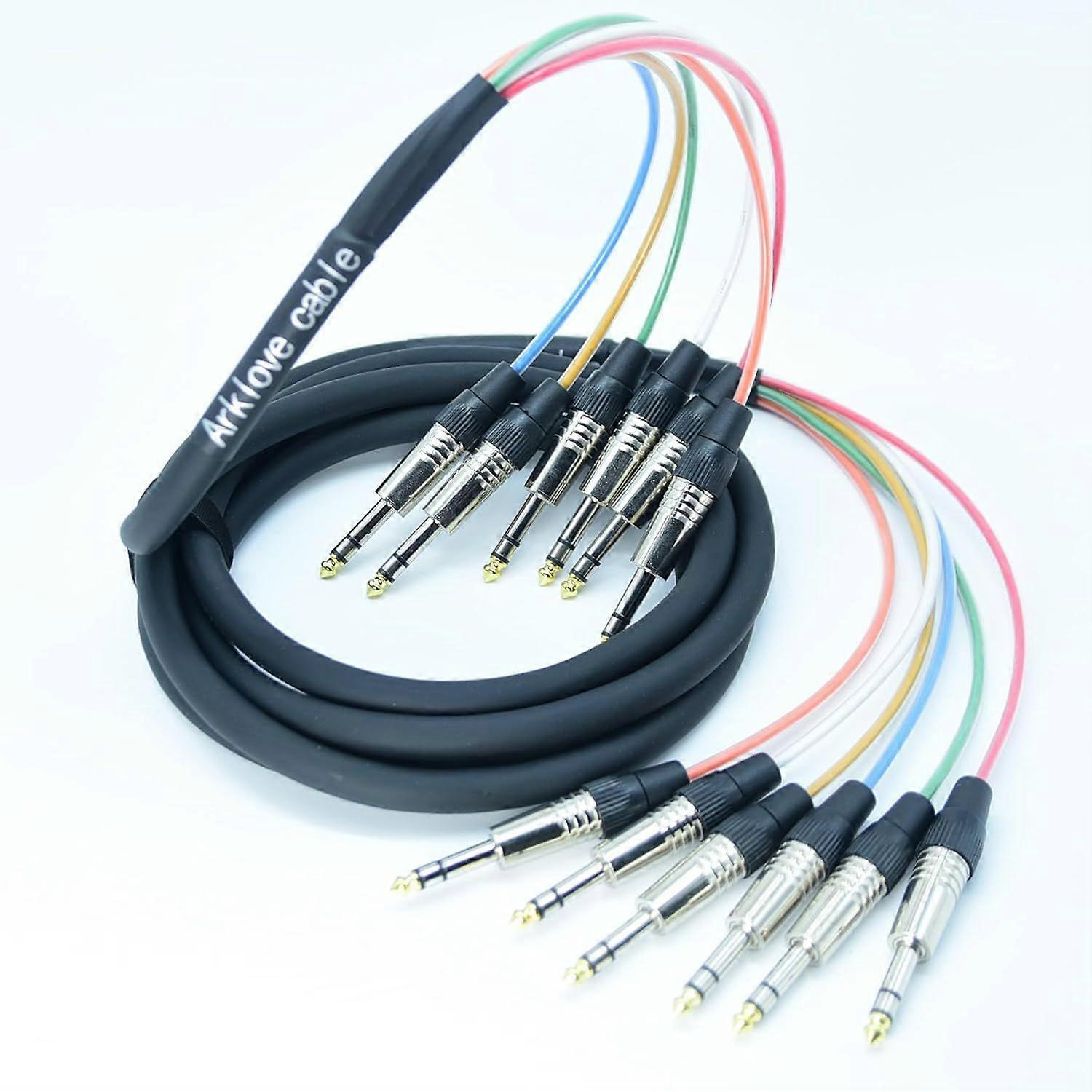 2025 Latest Model 5ft 1/4 Snake Cables Audio Patch TRS to TRS Cable 6 Channel