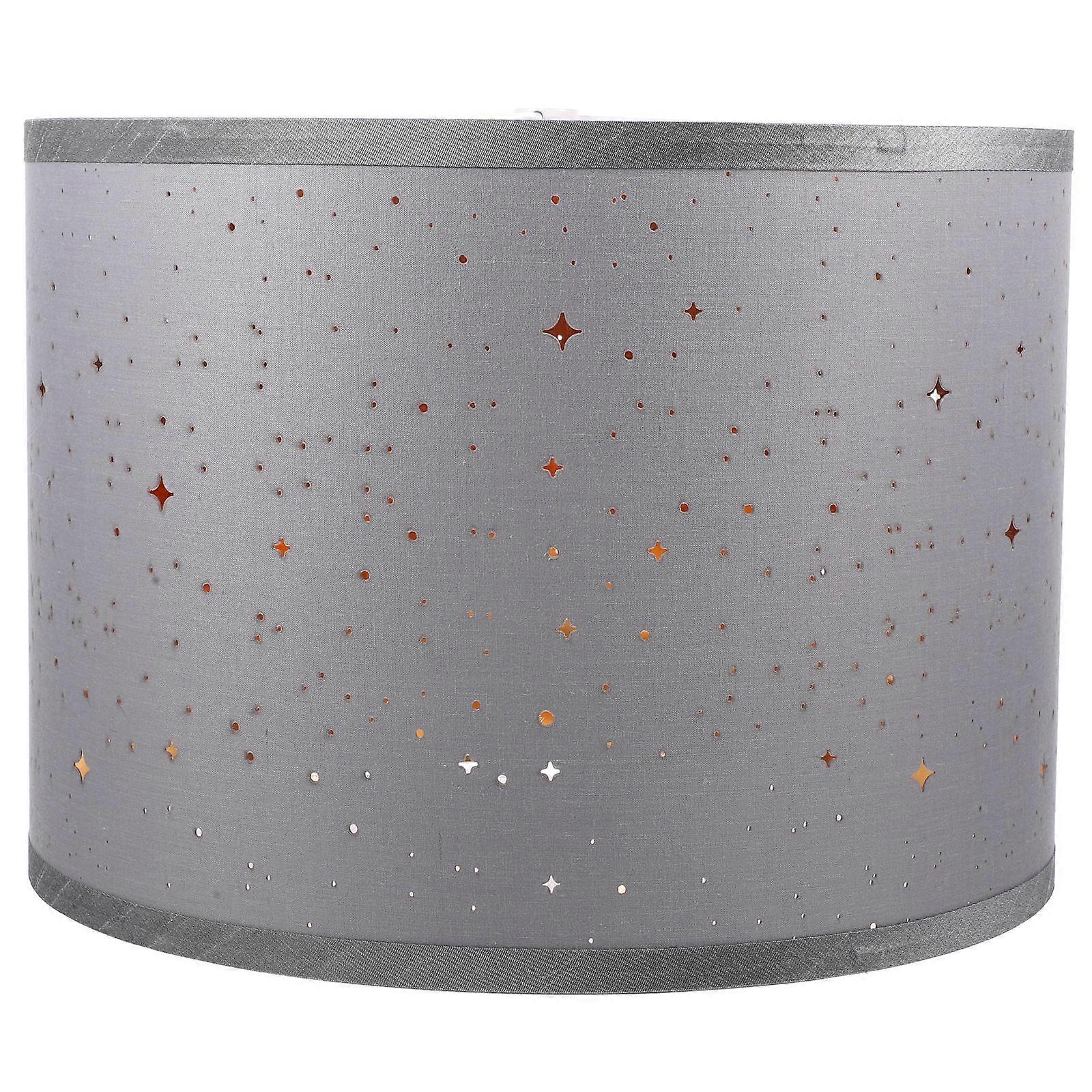 Shade For Table Lamp Fabric Drum Lampshade Grey 33.00X33.00X24.00CM Modern Design Home Decoration 1Pack