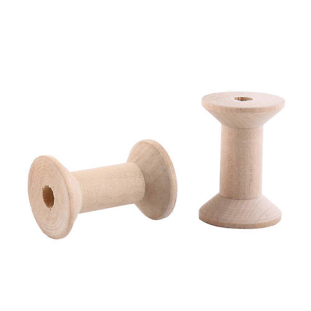Mini Wooden Bobb, Pack of 10 Unfinished Wooden Bobb, Empty Thread Spools Wood for Sewing Thread Spools, Empty Wire Rope Cha for Crafts