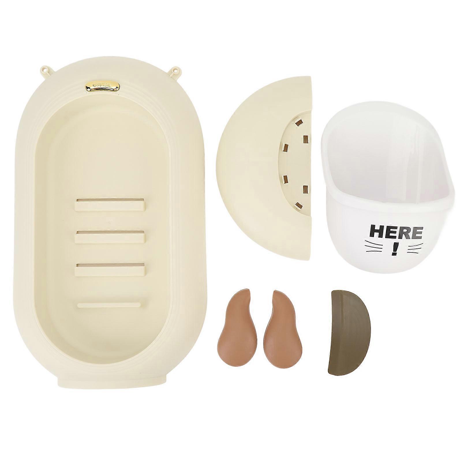 Toddler Boys Wall Mounted Urinal, Large Capacity, Removable Bedpan, Kids Training Urinal, Cream Color