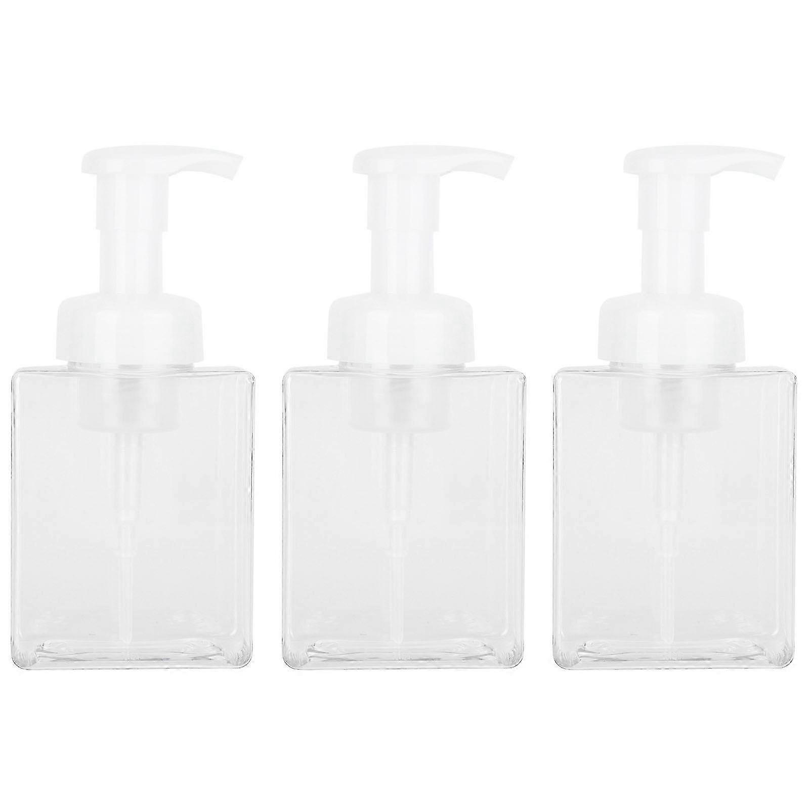 Set of 3 Empty Foam Liquid Soap Dispenser Pump Bottles, 250ml Plastic Containers for Hand Soap