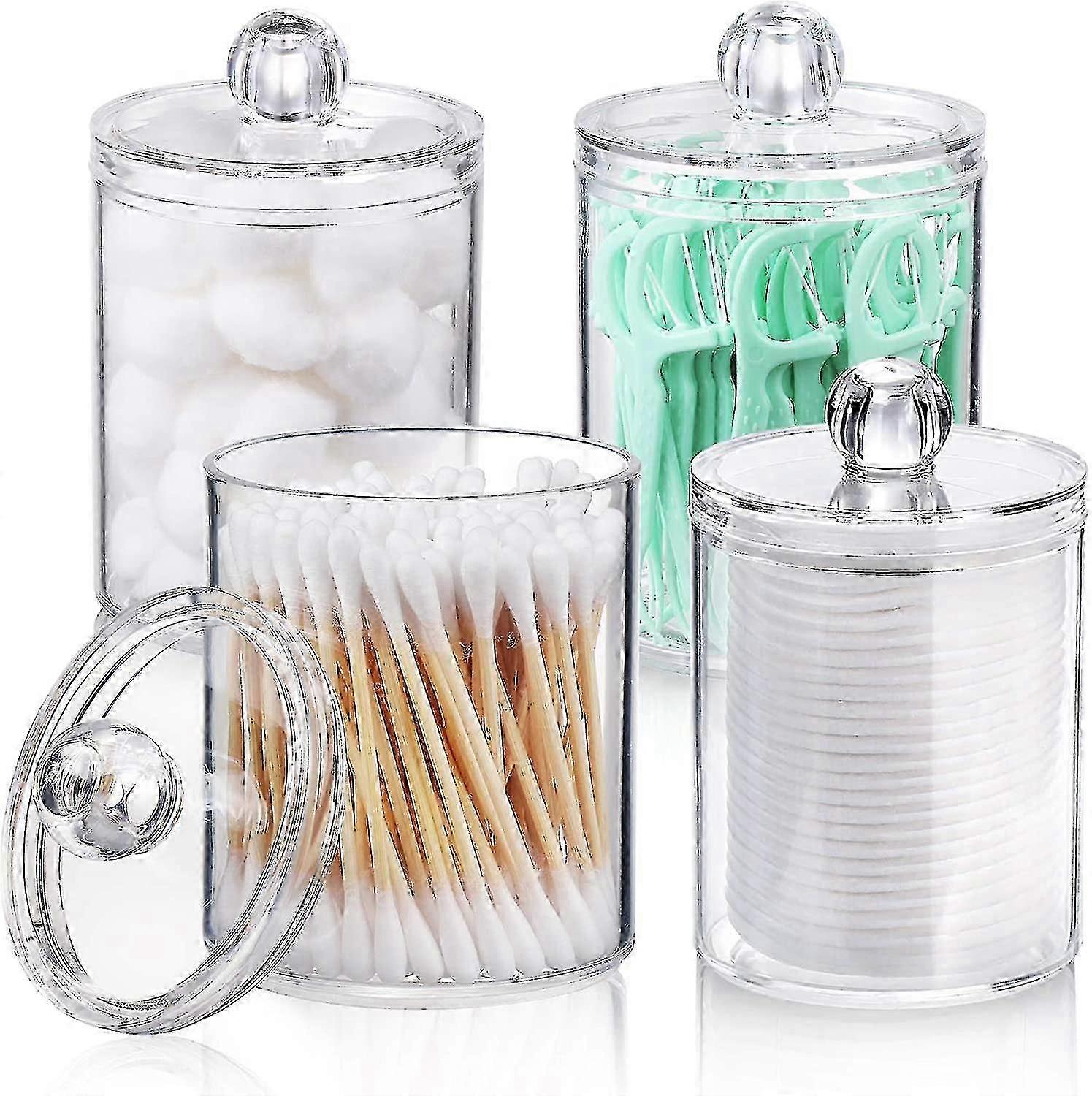 Stylish Dispenser for Cotton Balls, Swabs & Round Pads - Bathroom Essential