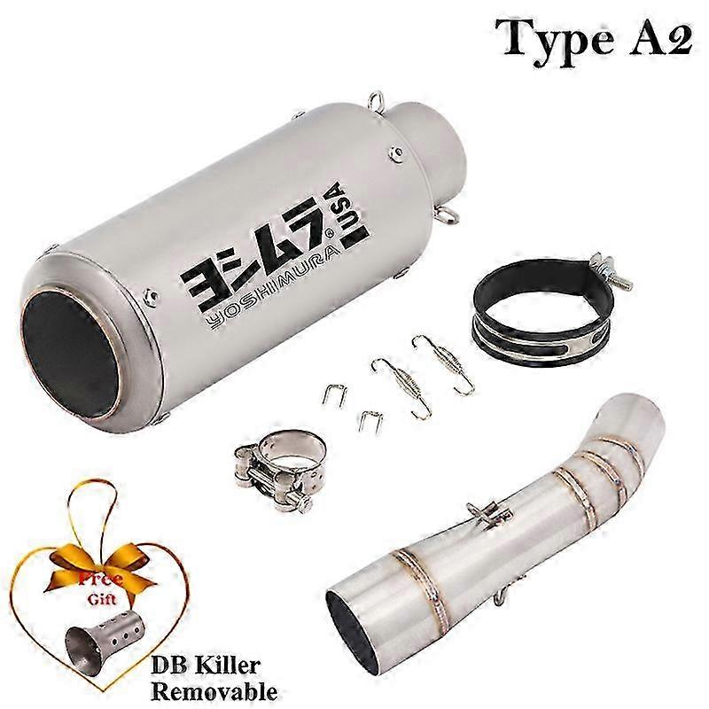 Exhaust System for Motorcycles Compatible with Certain Brands, Modified Carbon Fiber Silencer with Mid Link Pipe, DB Killer