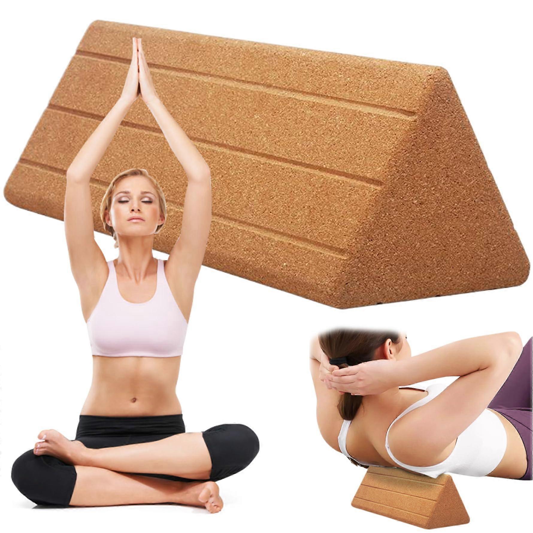 12 x 5 x 4 Inch Triangular Pilates Block with Density Oak Block Professional Yoga Block for Support, Deepening Poses, Yoga Blocks Ref: 5611