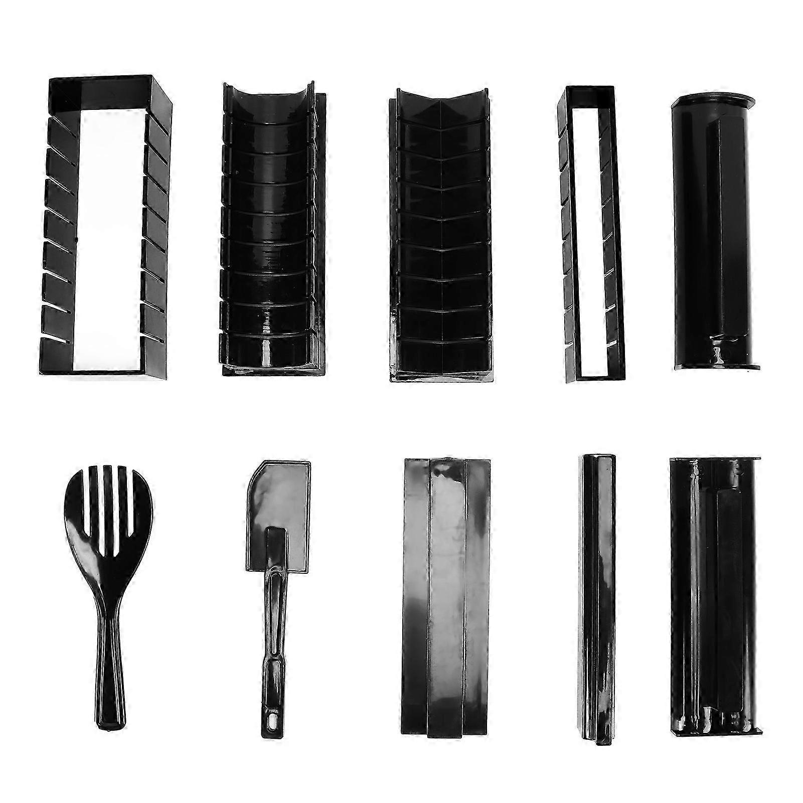 10Pcs DIY Sushi Mold Set with Rice Ball and Seaweed Maker
