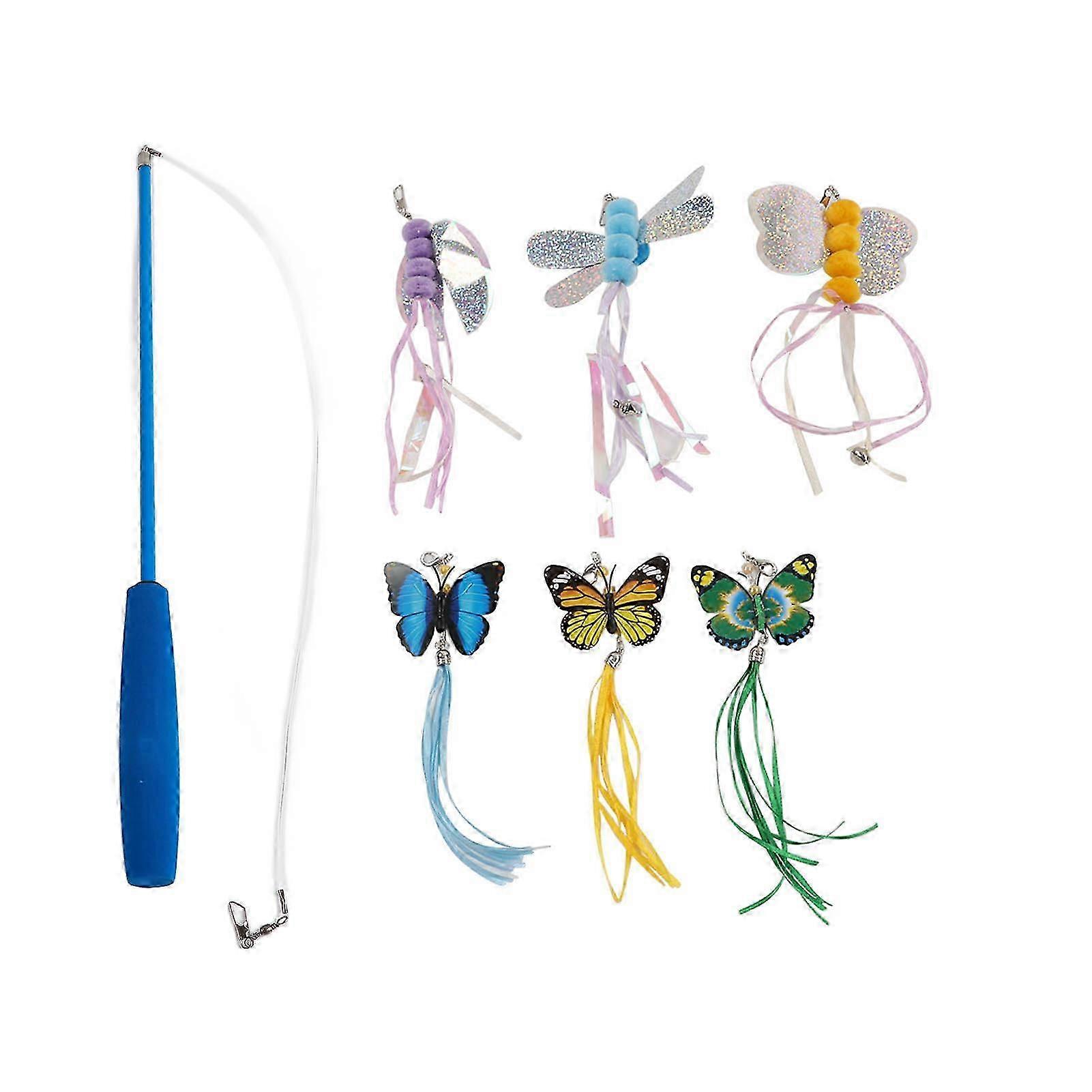 7pcs Multifunctional Cat Butterfly Wand Toy for Play and Exercise