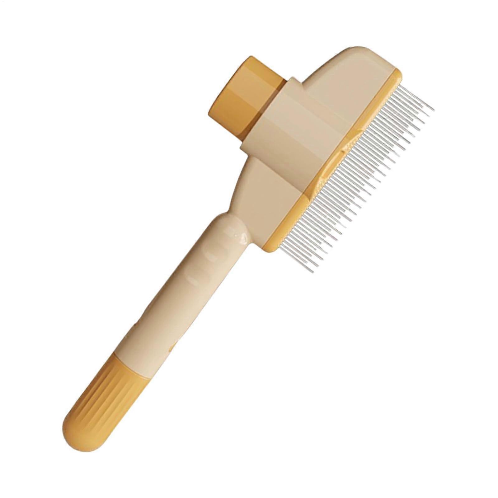 SelfCleaning Cat Brush, Flea Comb for Pets, Extra Long/Short Teeth, Gently Detangles  Removes Fleas. Orange