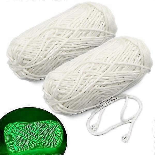 Luminous Yarn for Knitting and Crocheting in White