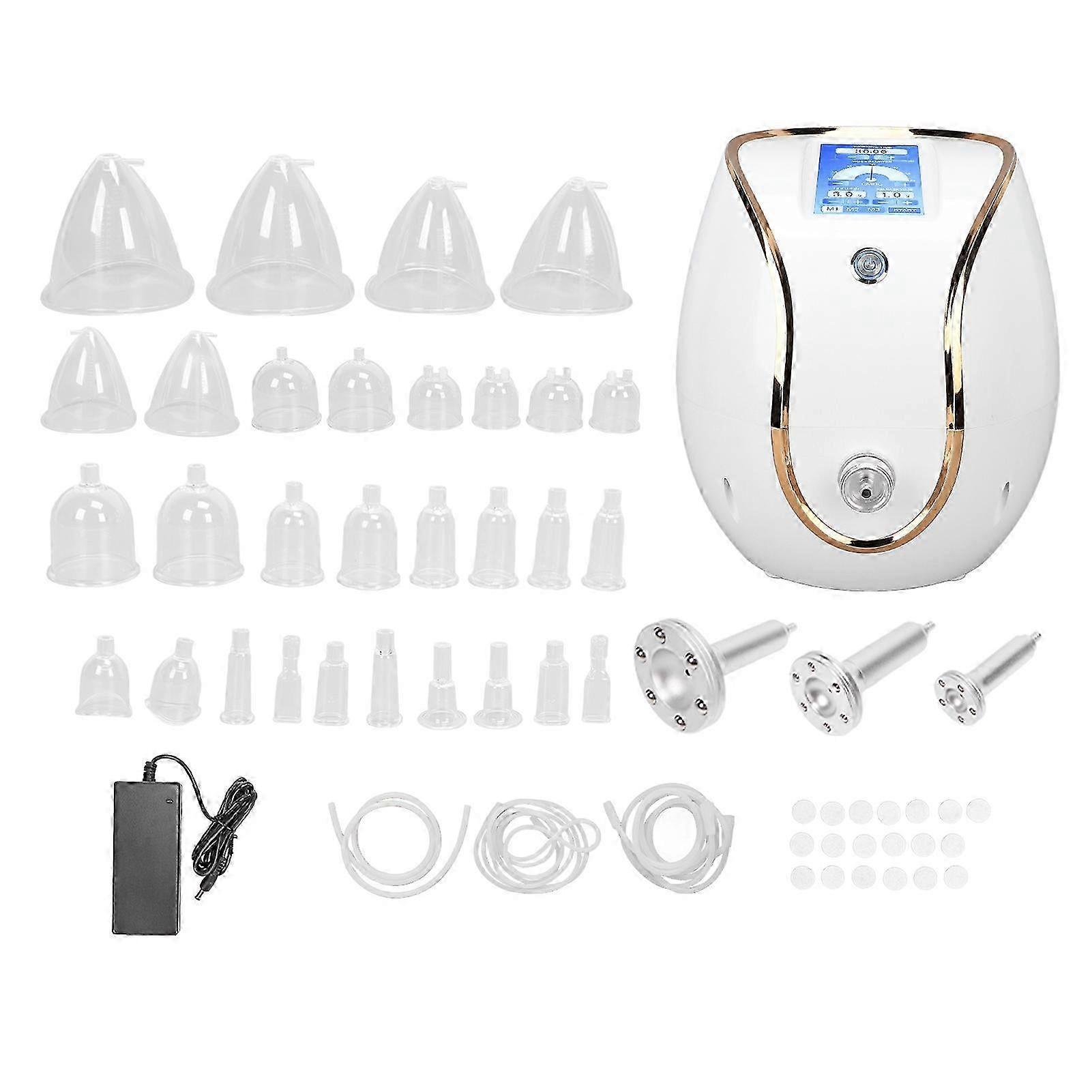 Vacuum Breast Massage Machine Professional Face Body Shaping Cupping Therapy Beauty Instrument (100240v)uk Plug