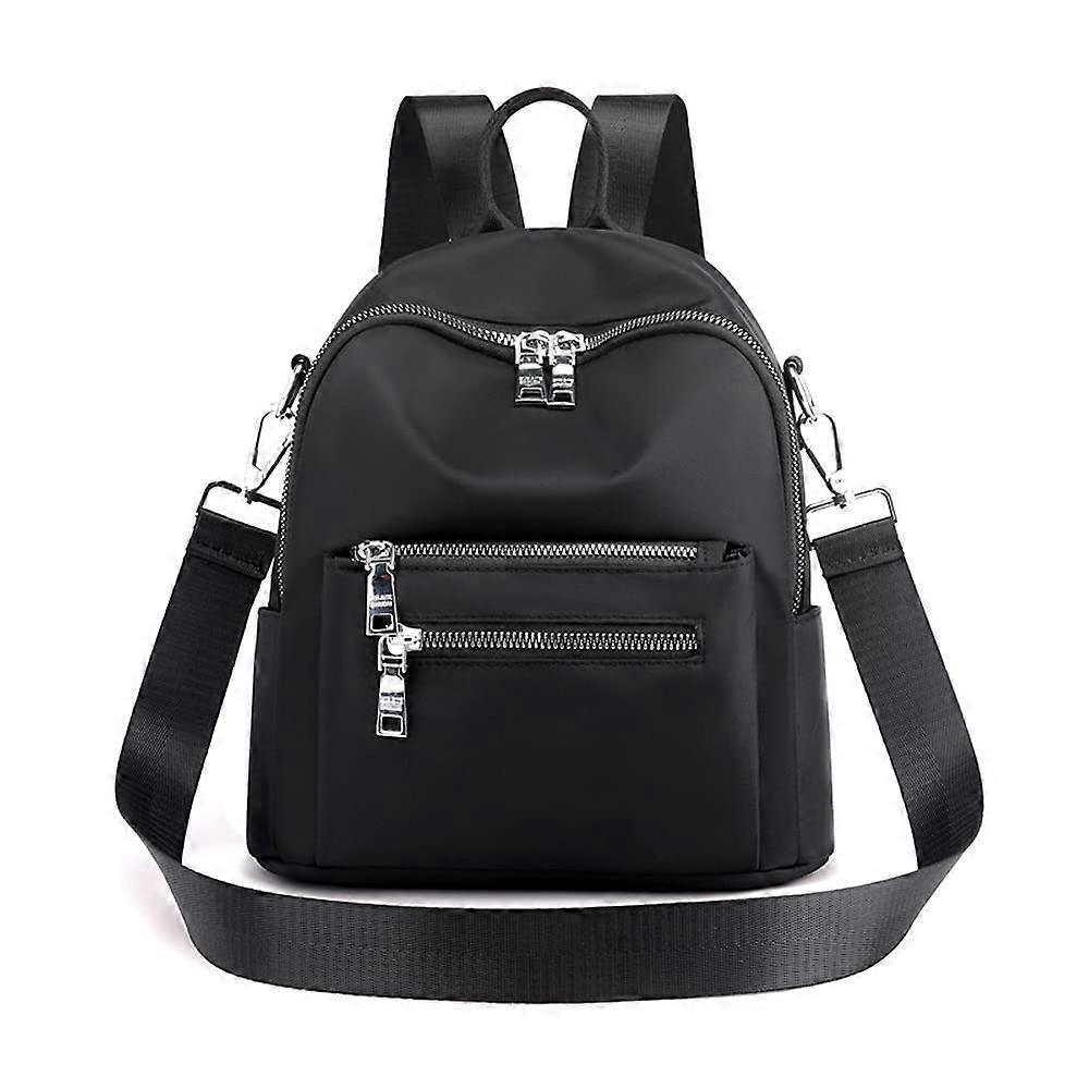 Backpack Women's Small 2-In-1 Daypack Waterproof School Backpack Casual Shoulder Bag Black